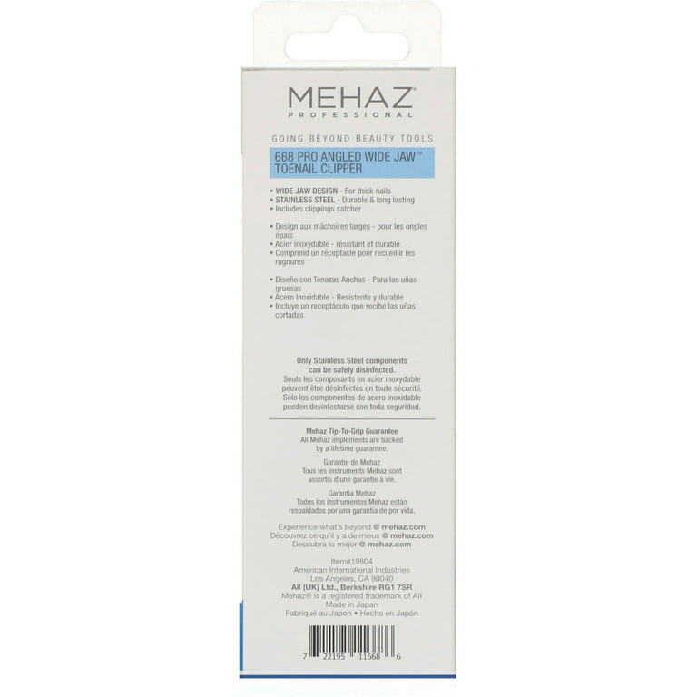 Mehaz Professional Angled Straight Wide Jaw Toenail Clipper