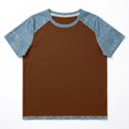 thumbnail image 5 of T Shirts For Women Brown Womens Tops Fashion Summer Neck Short Sleeve Vacation Outfits, 5 of 5
