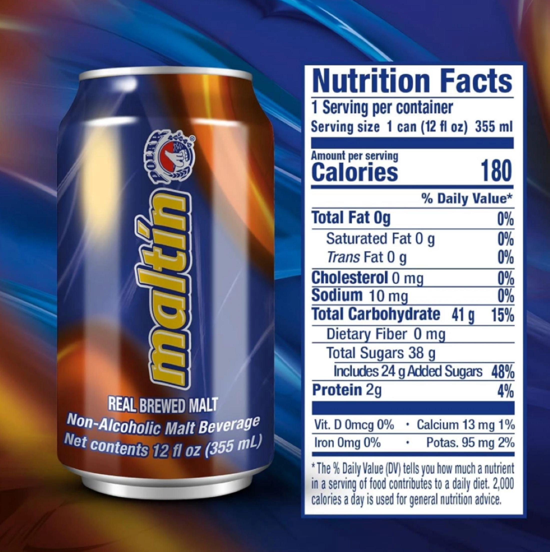 (4 pack) Maltín Non-Alcoholic Malt Beverage, 12 fl oz Cans, 6 Pack