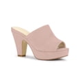 thumbnail image 1 of BLISSFUL STEP Inspired Women's Shoes Chunky Platform Open Toe Slides Block Heel Sandals Dust Pink 9, 1 of 7