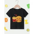 thumbnail image 5 of Chicken Nugget OR Fries Lover Funny Graphic T-shirt for Kids,Black Fabric 100% Cotton, 5 of 5