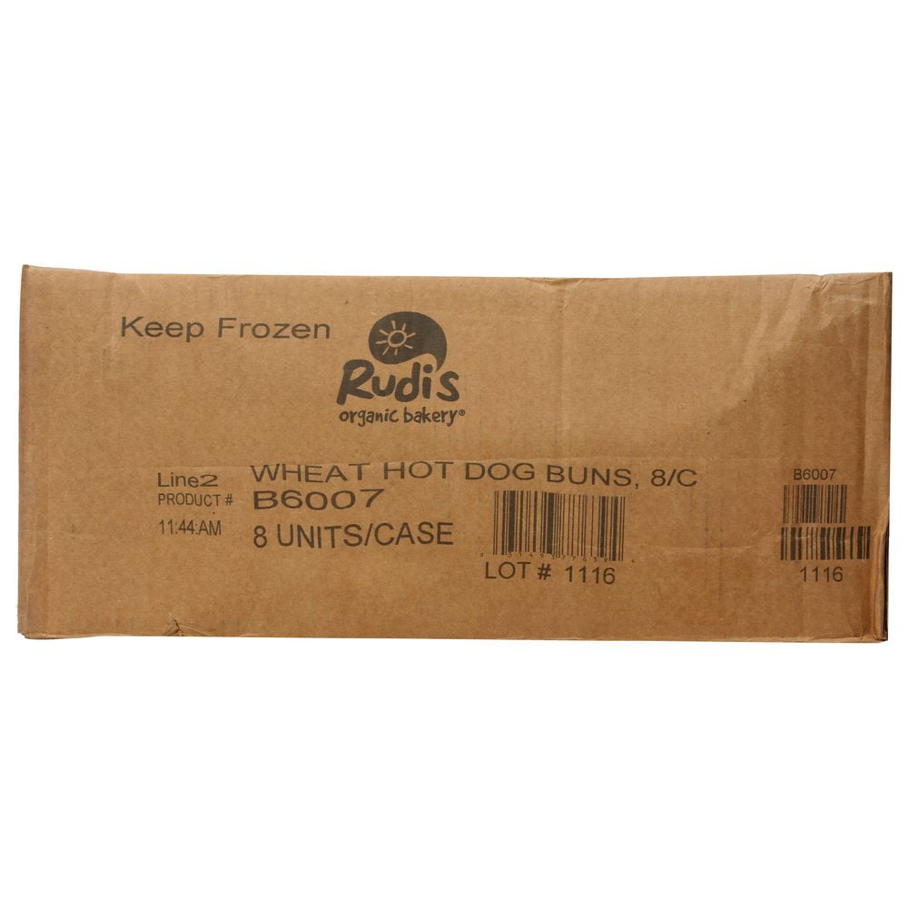 Rudi's Organic Bakery Wheat Hot Dog Rolls -- 8 pack per case.