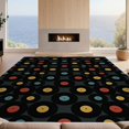 thumbnail image 2 of Design&I 2'x3' Ultra Soft Door Mat, Record Music Mosaic Repeating Disc Grooved Circle Vinyl Retro Playful Expressive None Fluffy Washable Easy Care Indoor rug for Bedside Entryway, 2 of 7