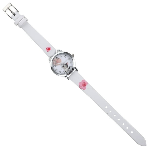 1pc adorable gatito de dibujos animados relojes de cuarzo reloj de pulsera para niñas de moda