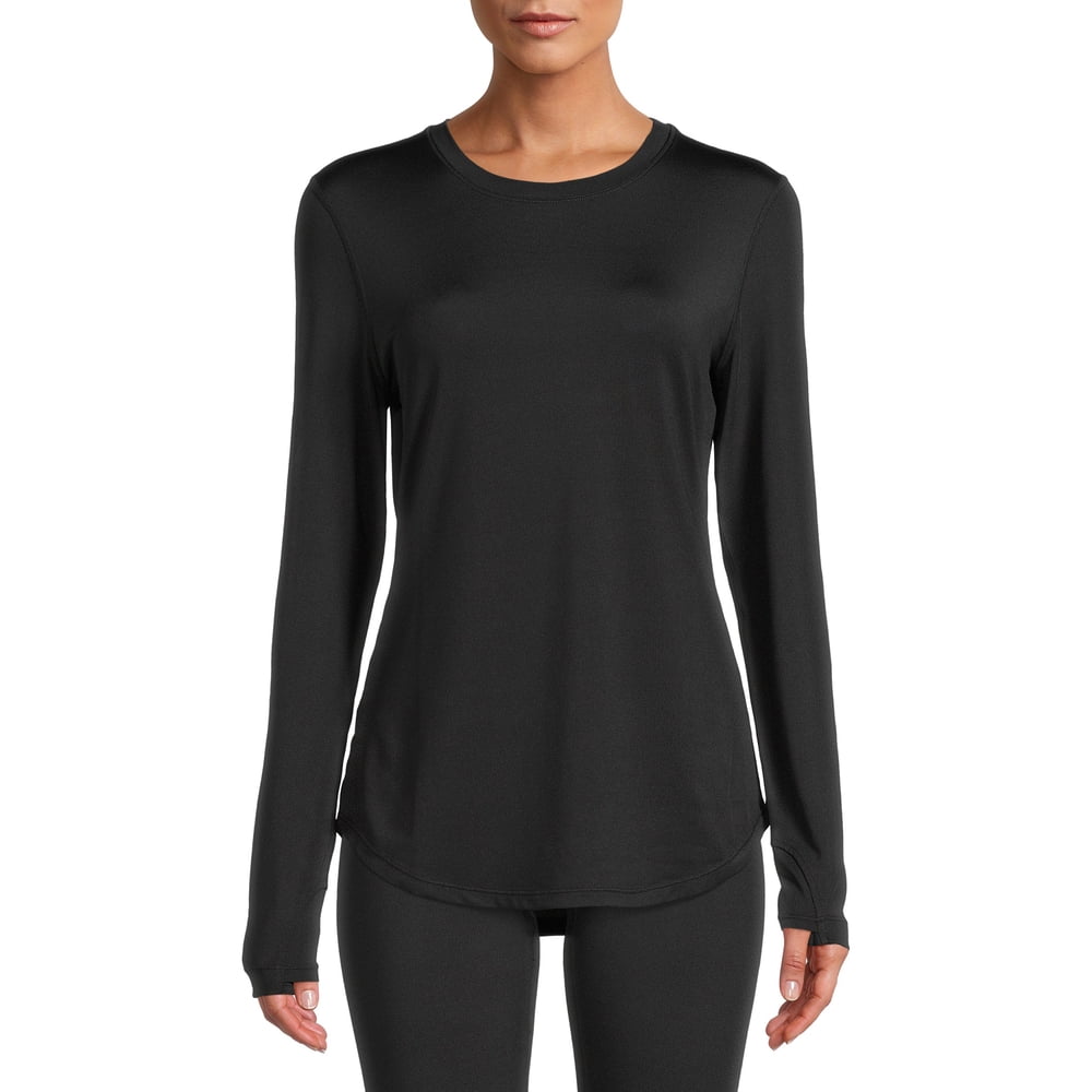 women's cuddl duds thermal long sleeve crewneck