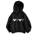 thumbnail image 2 of Piuwrlz Hood Sweatshirts Childrens Girls Boys Long Sleeve Printed Hoodies Loose Hoodie Black Size 6 Years, 2 of 3