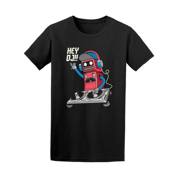 Cute Cartoon Retro DJ Robot Graphic T-Shirt - Image by Shutterstock, Male x-Large