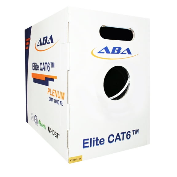 Cat6 CMP Plenum 550MHz 23AWG UTP, 1000 Feet, Solid 100% Pure Copper, UL CERTIFIED, Easy to Pull (Reelex II) Box, Ethernet Cable, White, Infinity Cable Products