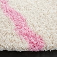 thumbnail image 4 of SAFAVIEH Dallas Logan Geometric Shag Area Rug, Ivory/Light Pink, 6' x 6' Round, 4 of 6