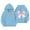 1#Sky Blue, variant on Kiijoy Girls Hoodie Bow Print Hooded Sweatshirt Cute Soft Casual Pullover Top