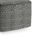 thumbnail image 6 of Simpli Home Briella 18 inch Wide Boho Square Pouf in Grey and White PET Woven Polyester, 6 of 7