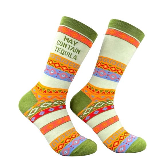 May Contain Tequila Socks Funny Sarcastic Drinking Graphic Novelty Footwear For Ladies
