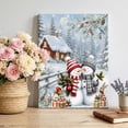 thumbnail image 2 of Canvas Wall Art, Christmas Snowman Framed Canvas Prints for Bedroom Dining Room, Winter Forest Pine Cone Farmhouse Large Gallery Wrapped Wall Decor for Home Office, Gifts, 20"x24" Ship Next Day, 2 of 9