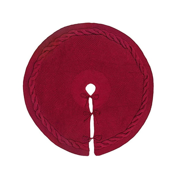 Falda de árbol de Navidad decorativa redonda para dormitorio, fiesta o casa de campo Rojo 24 pulgadas
