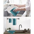 thumbnail image 5 of Turquoise Grey Ombre Kitchen Dish Towels for Drying Dishes Set of 2, Farmhouse Gradient Minimalist Waffle Weave Microfiber Hand Tea Bathroom Towels Quick Dry & Absorbent Towel 15.7x23.6, 5 of 7