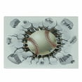 thumbnail image 1 of Sports Cutting Board, Baseball and Old Plaster Concrete Wall Damage Illustration Competition, Decorative Tempered Glass Cutting and Serving Board, Small Size, Ivory Pale Grey Orange, by Ambesonne, 1 of 1