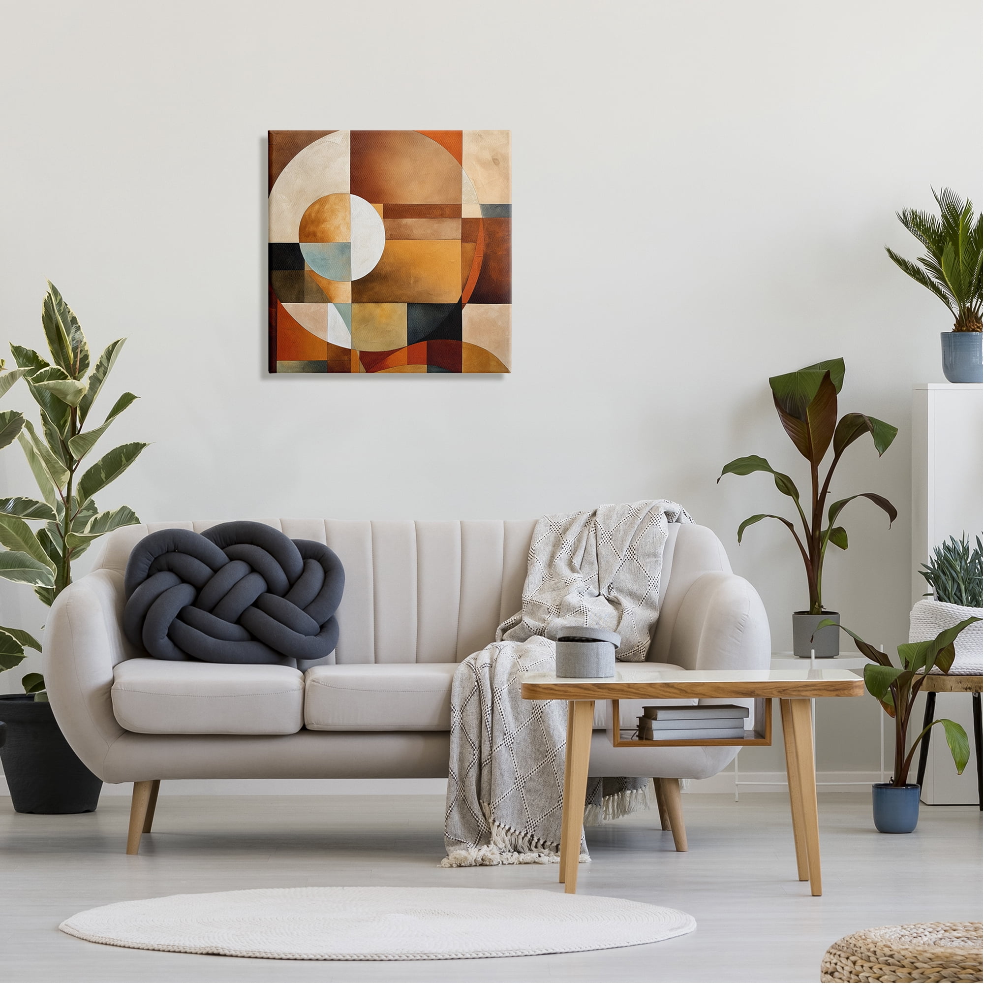 Stupell Industries Modern Shapes Pattern Abstract Painting Gallery Wrapped Canvas Art Print Wall Art, 24 x 24