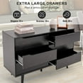 thumbnail image 4 of HARBOURSIDE 6-Drawer Dresser, Modern Mid-Century Chest for Bedroom, Living Room, Black, 4 of 8