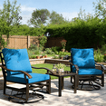 thumbnail image 7 of PUKNLY 2 Pack Outdoor Chair Cushion, 24x24x6 in Patio Furniture Cushions, Waterproof & Fade Resistant High Back Deep Seat Cushions Replacement for Wicker Chairs, Loveseats, Sofas, Benches, Blue, 7 of 7