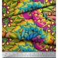 thumbnail image 3 of Soimoi Rayon Fabric Leaves Artistic Print Fabric by The Yard 42 Inch Wide, 3 of 3