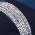 thumbnail image 3 of 14K White Gold Plated Three Row Men's Wedding Band Ring Round Cut Diamond, 3 of 4