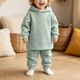 thumbnail image 6 of OJSFQUFP Thickened and Winter Sports Suit for Boys and Girls Casual Pullover Hoodie Long Pants Two Piece Set, 6 of 8