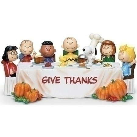 Roman Give Thanks Peanuts Snoopy Charlie Brown Figurine #136002