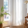 thumbnail image 2 of BCLBUSTE Boho Curtains 84 inch Length 2 Pannels for Living Room, Ivory White Linen  Embroidery Farmhouse Curtains for Bedroom Lightg Flitering Drapes 52" W x 84" L,, 2 of 9