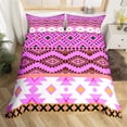 thumbnail image 3 of Western Exotic King Duvet Cover Red Aztec Comforter Cover Ethnic Tribe Trippy Feather Bedding Set Moroccan Mexican Style Bed Set, 3 of 7