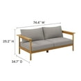 thumbnail image 4 of Lounge Sofa, Natural Brown, Teak Wood, Outdoor Patio Balcony Cafe Bistro Garden Hospitality Restaurant, Modern Contemporary, HB37398, 4 of 10