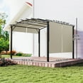 thumbnail image 3 of Outsunny 11' x 11' Retractable Pergola Canopy for Patio, Backyard, Beige, 3 of 10