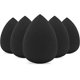thumbnail image 1 of Set de 5 esponjas de maquillaje negras para maquillaje sobre base., 1 of 5