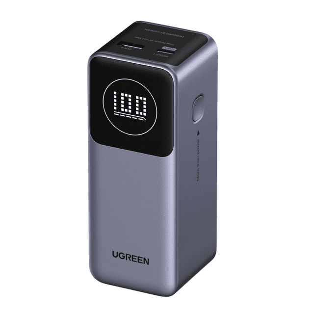 Batería Portatil Nexode 12,000 mAH Ugreen 100W Pantalla digital Gris