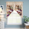 thumbnail image 6 of Vintage Watercolor Wine Kitchen Window Curtains, Swag Curtains Valance for Bedroom Living Room Bathroom, Farmhouse Cask Grapes Country Rod Pocket Window Curtain Block Drapes 2 Panels 36"x36", 6 of 9
