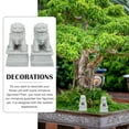 thumbnail image 4 of WHAMVOX 1 Pair of Landscaping Guardian Lion Statues Bonsai Plant Pot Sandstone Decorations, 4 of 8