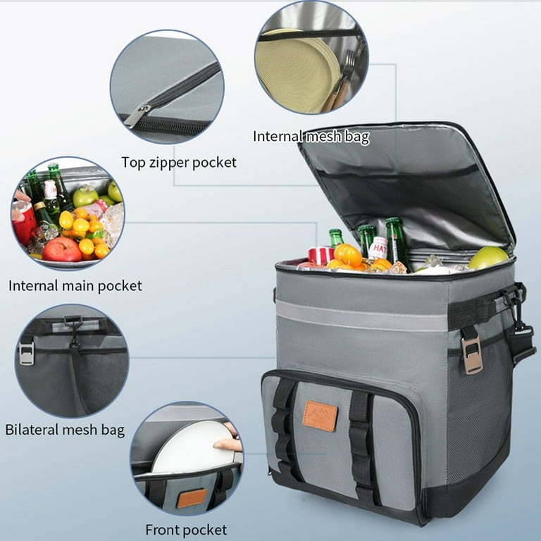Dvruxg Telescopic Handle Rolling Cooler Bag - Large Capacity 12L