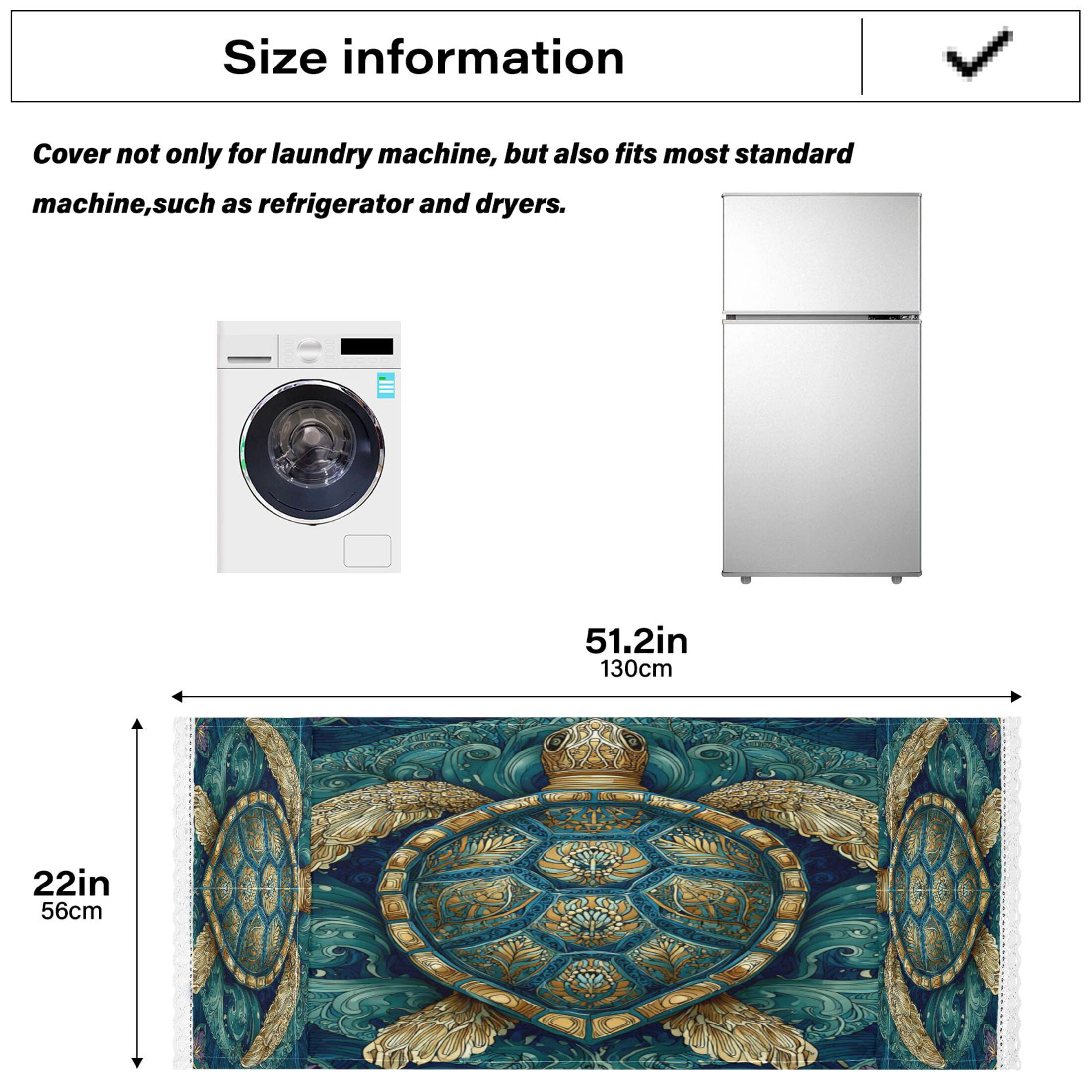 Wobogo Green Mandala Turtle Washing Machine Cover Dustproof Washer Dryer Cover Waterproof Laundry Room Decorative Protector