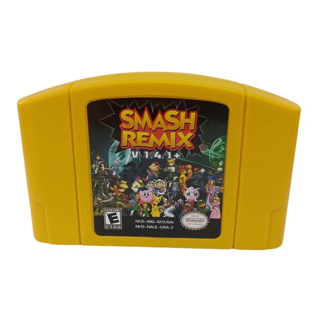 Cartucho Consola Regalos N64 Videojuego Bros para Niñas (smash Remix 1.4.1) Amarillo