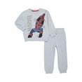 thumbnail image 4 of Spider-Man Toddler Long Sleeve Graphic Crewneck with Matching Jogger Pant, 2 Piece Set, Sizes 12M-5T, 4 of 4