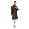 thumbnail image 3 of Mens Silk Blend Indian Wear Basic Solid Kurta Churidaar Mens Silk Sherwani, 3 of 5