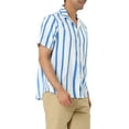 thumbnail image 4 of Lars Amadeus Men's Summer Striped Short Sleeves Beach Hawaiian Shirt, 4 of 6