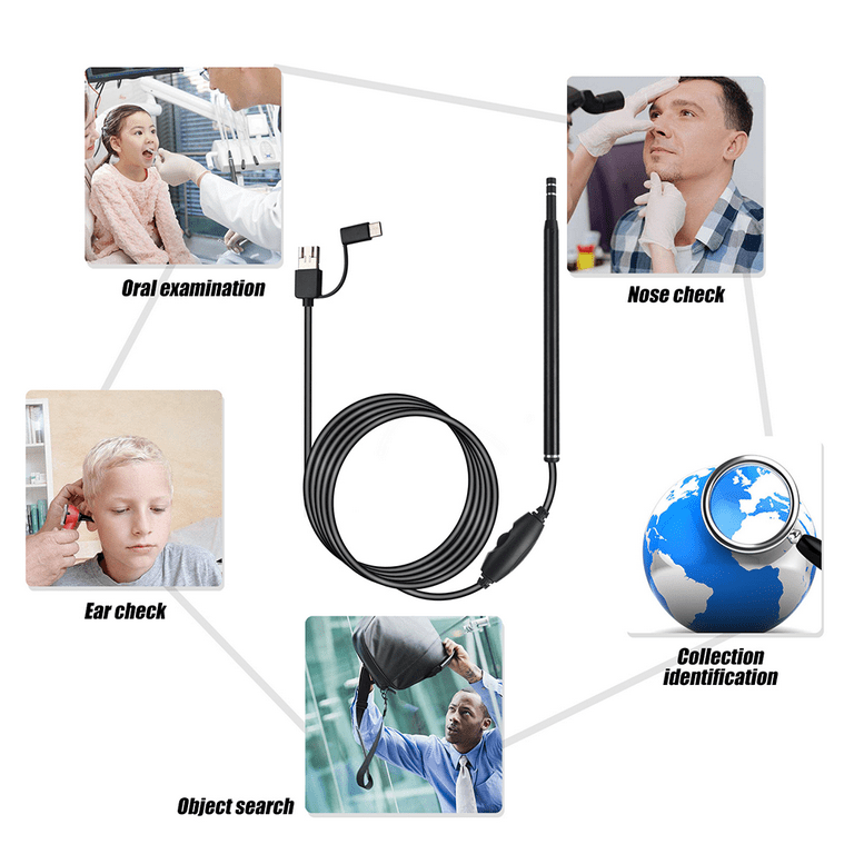 VINGVO Kit d'endoscope de nettoyage des oreilles Kit d'élimination