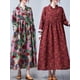 thumbnail image 3 of Vestido, Vestido de manga larga vintage para mujer con bolsillos Vestido de otoño informal suelto co Abanopi borgoña/Medio, 3 of 7