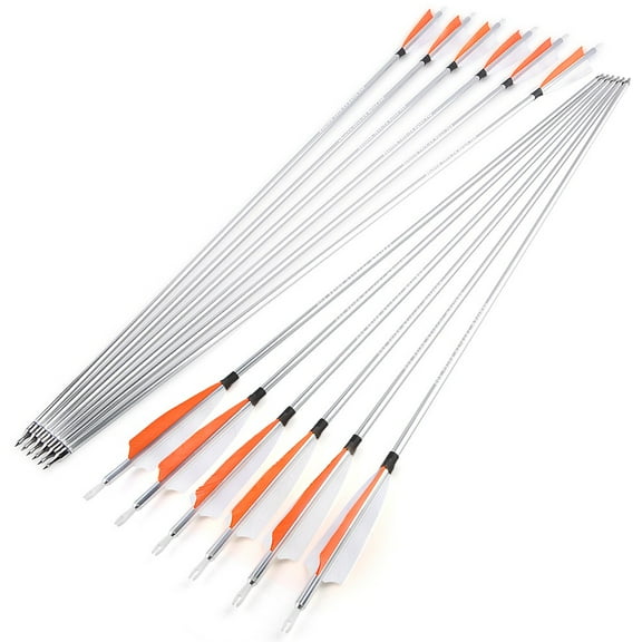 30" Archery Aluminum Arrows Spine 500 Compound Bow Hunting Target-12pcs Orange