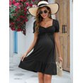 thumbnail image 5 of Maternity Dress Women's Maternity Dresses A Line Sweetheart Neck Ruffle Flowy Mini Boho Maternity Dress for Wedding Guest, 5 of 9