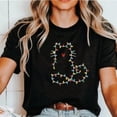 thumbnail image 4 of Cute cat Christmas lights T-shirt, Christmas cat pattern T-shirt, cat mom Christmas gift, funny Christmas T-shirt, short-sleeved shirt for women,womens casual tops short sleeve,womens casual tshirt, 4 of 7