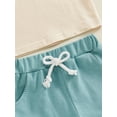 thumbnail image 6 of Bagilaanoe 2pcs Toddler Baby Boy Shorts Set Short Sleeve Contrast Color T Shirt Tops + Shorts 6M 12M 18M 24M 3T 4T Kids Casual Summer Clothes, 6 of 8