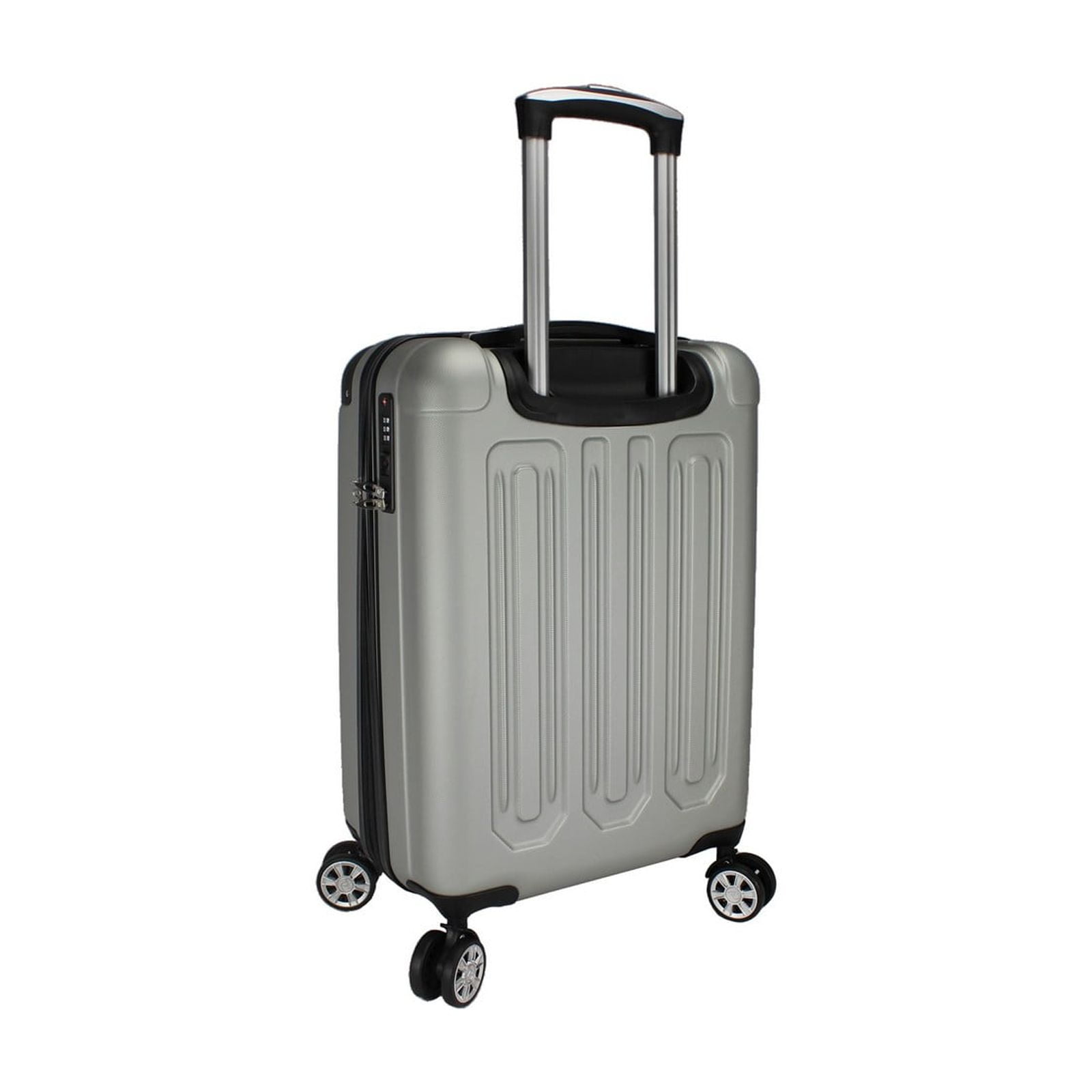 Dejuno Tutin 3-Piece Hardside Spinner Luggage Set With TSA Lock - Silver
