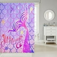 thumbnail image 2 of Mermaid Fish Scale Bath Curtain Pink Mermaid Scales Bathroom Shower Curtain Set for Boys Girls Fish Scales Shower Curtain Ocean Life Sea Animal Kids Bathroom Accessories Decorative 72"x72", 2 of 6