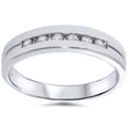 thumbnail image 1 of 1/4ct TW Natural Diamond Wedding Solid 14k White Gold Stackable Guard Ring, 1 of 3